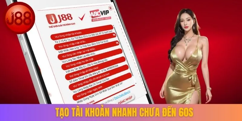 Tạo tài khoản nhanh chưa đến 60s