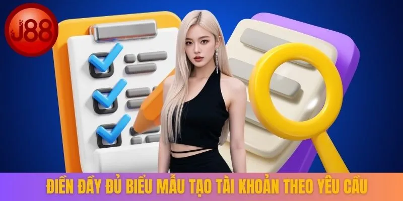 Điền đầy đủ biểu mẫu tạo tài khoản theo yêu cầu